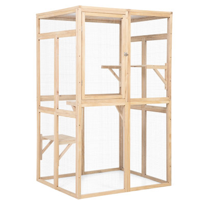 Enclos pour chat exceptionnel avec plusieurs plateformes et hamac confortable pour le plaisir des félins