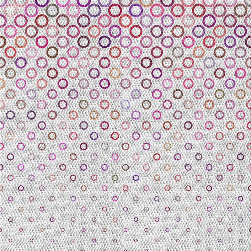 Tapis gris / rose à pois, Carré 8 pi