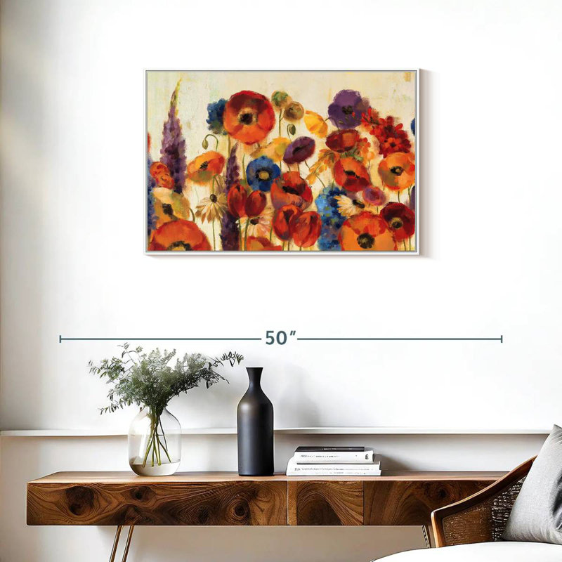 Jardin joyeux, Cadre flottant blanc, 31 po x 21 po