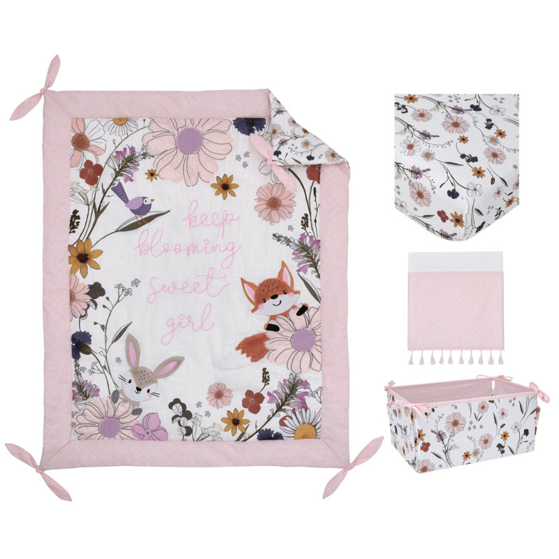 Ensemble de literie pour lit de bébé 4 pièces NoJo Keep Blooming Evelise