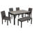 6-Piece Dining Table Set With Bench And Chairs, Dining Table Set For 6 With Bench, Wooden Dining Table Set