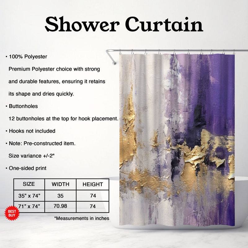 Rideau de douche Isherwood, H 74 po x l 71 po