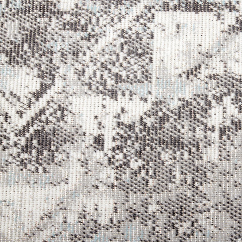 Tapis gris et bleu à motif de lierre vieilli pour l'intérieur et l'extérieur Sofia de Nicole Miller New York