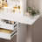 Small Space Vanity Table Set with 3 Adjustable Lighted Mirror & Storage Chair