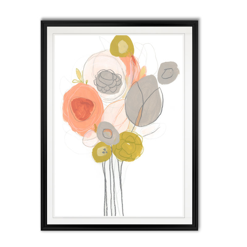 " Wildflower Contour I ", 26.5" H x 36.5" W x 1.5" D, Black Framed