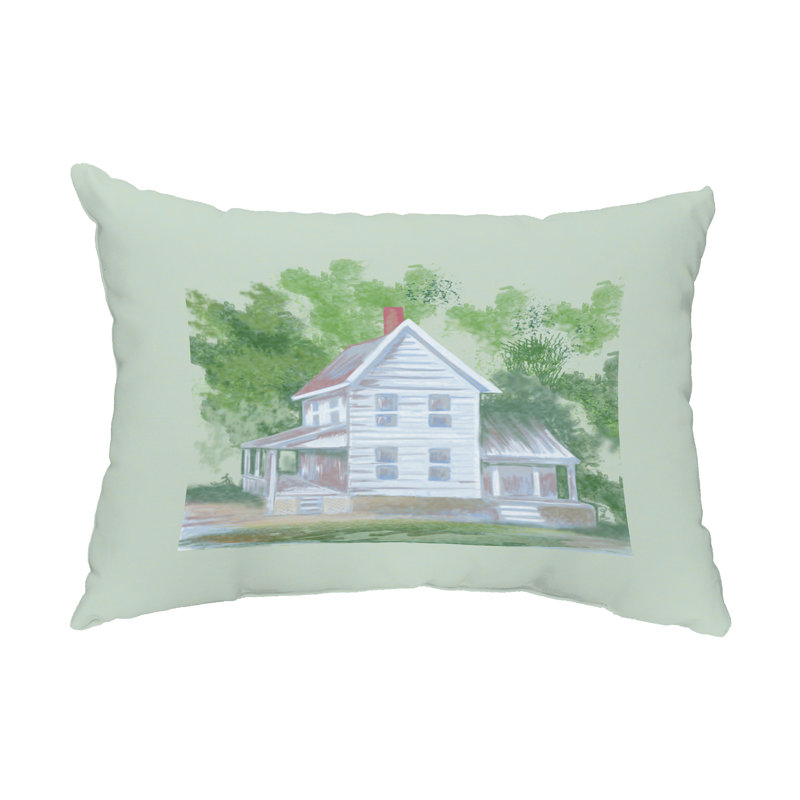 Farmhouse Outdoor Rectangular Pillow Cover & Insert, Green