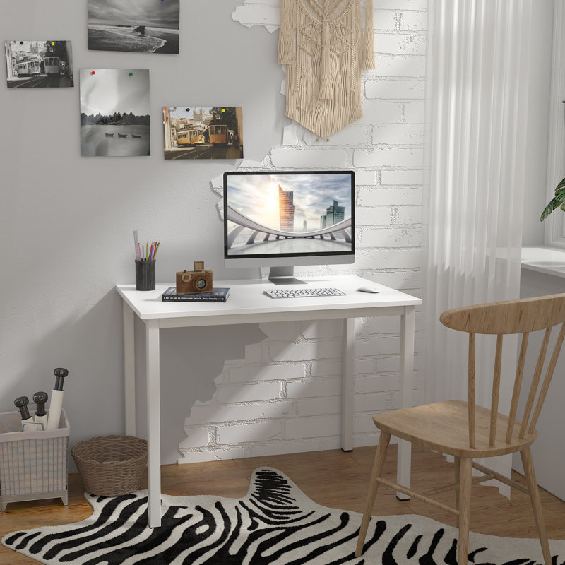 Bureau Adero, H 29,5 po x l 39,3 po x P 23,6 po, Blanc / blanc