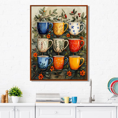 Tasse de café rouge et bleu Boho Morning - décor mural café