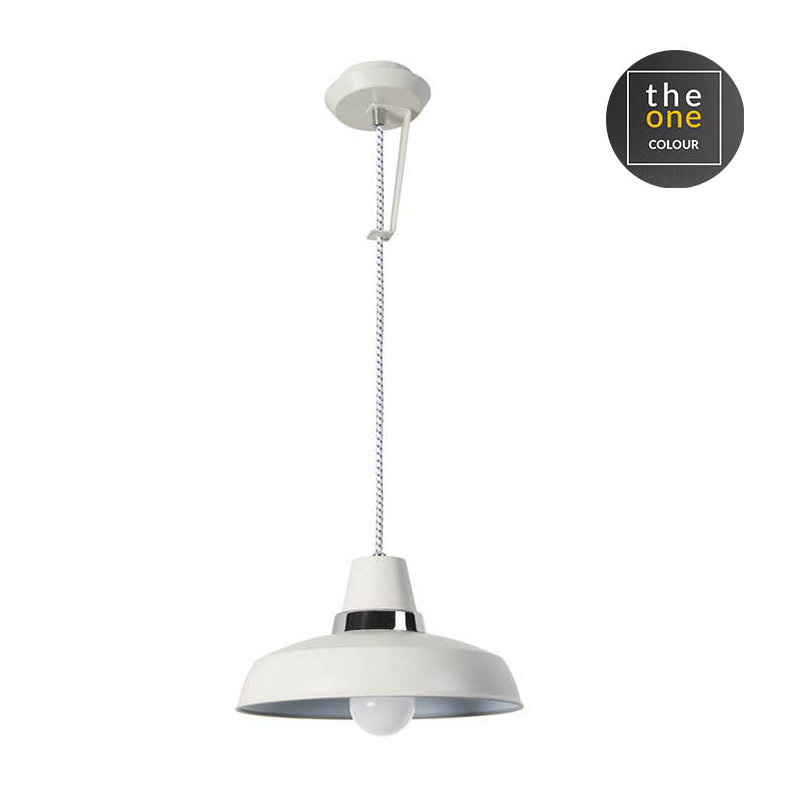 Newtown 1 - Light Dome Pendant, Off White Chrome