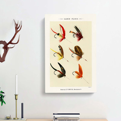 Lake Fishing Flies Version 8 by Mary Orvis Marbury - Wrapped Canvas