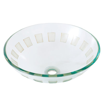 Aquabrass 18'' Clear Tempered Glass Circular Bathroom Sink