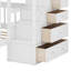 Lit superposé double au-dessus de simple et double, construit avec des sections de rangement-518452168