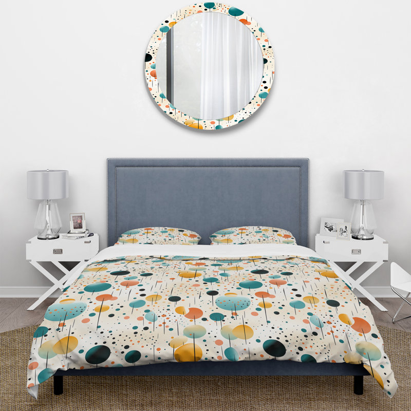 Ensemble de housse de couette à pois Aastrnu, Housse de couette simple + 1 taie décorative stan