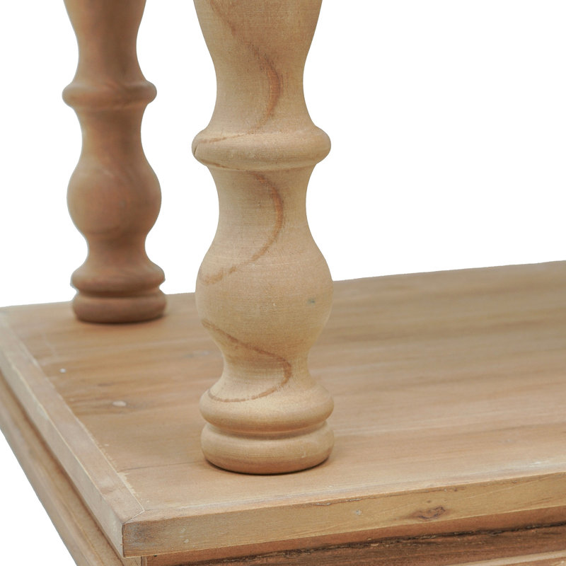 Table basse rectangulaire à 2 niveaux de 36 x 18 x 18 po, table de salon en bois naturel avec pieds de balustre sculptés, maison de campagne / campagne française