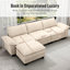 2 Seater Chenille Chaise End Sofa-1559026821