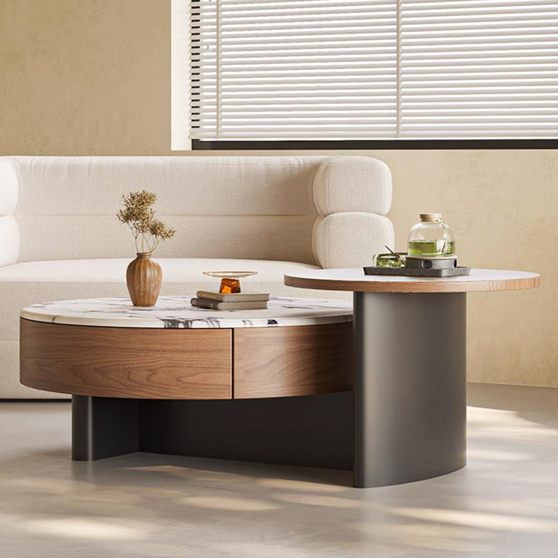 Cream-style walnut simple coffee table