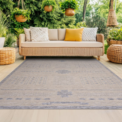 Bellanova Geometric Beige & Gray Indoor / Outdoor Area Rug