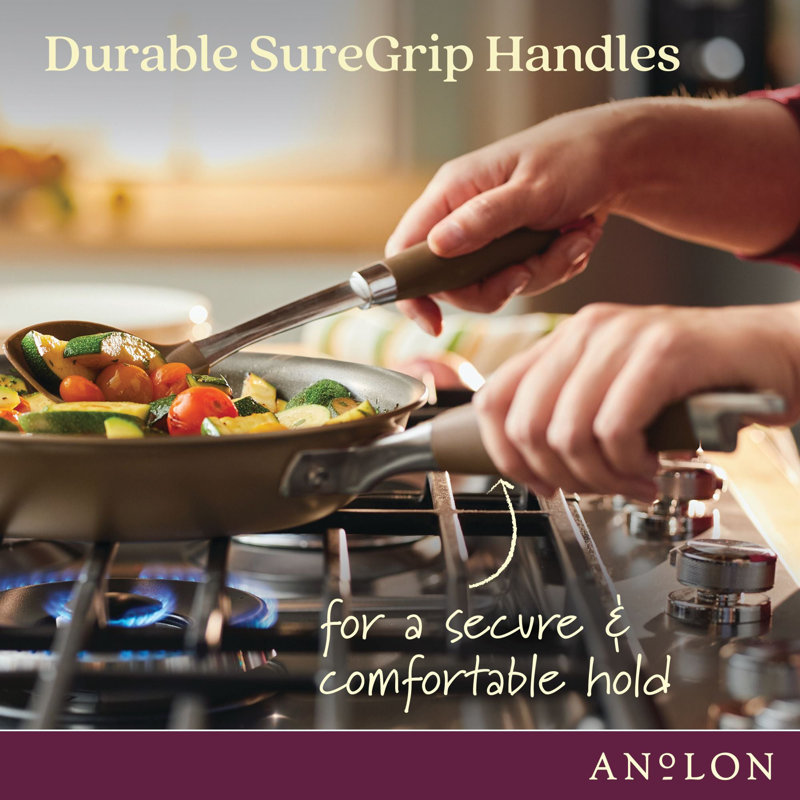 Anolon Advanced Home 14.5-Inch Open Skillet with Helper Handle, Moonstone