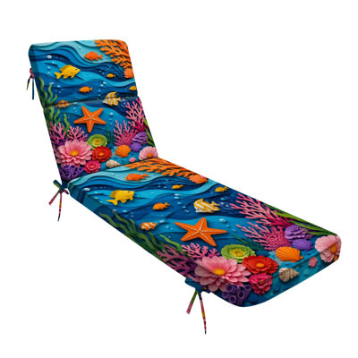 Coussin de patio pour l'extérieur 3 po Scène sous-marine avec corail coloré