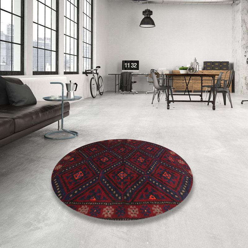 Tapis rouge à motif sud-ouest, Rond 6 pi