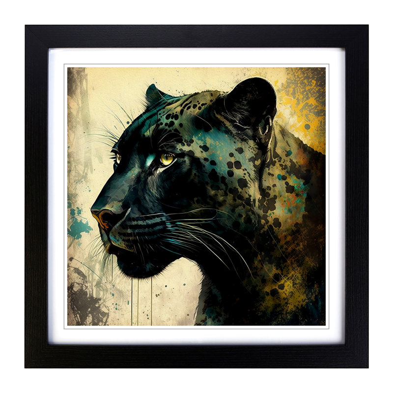 Panther - Framed Print, Black