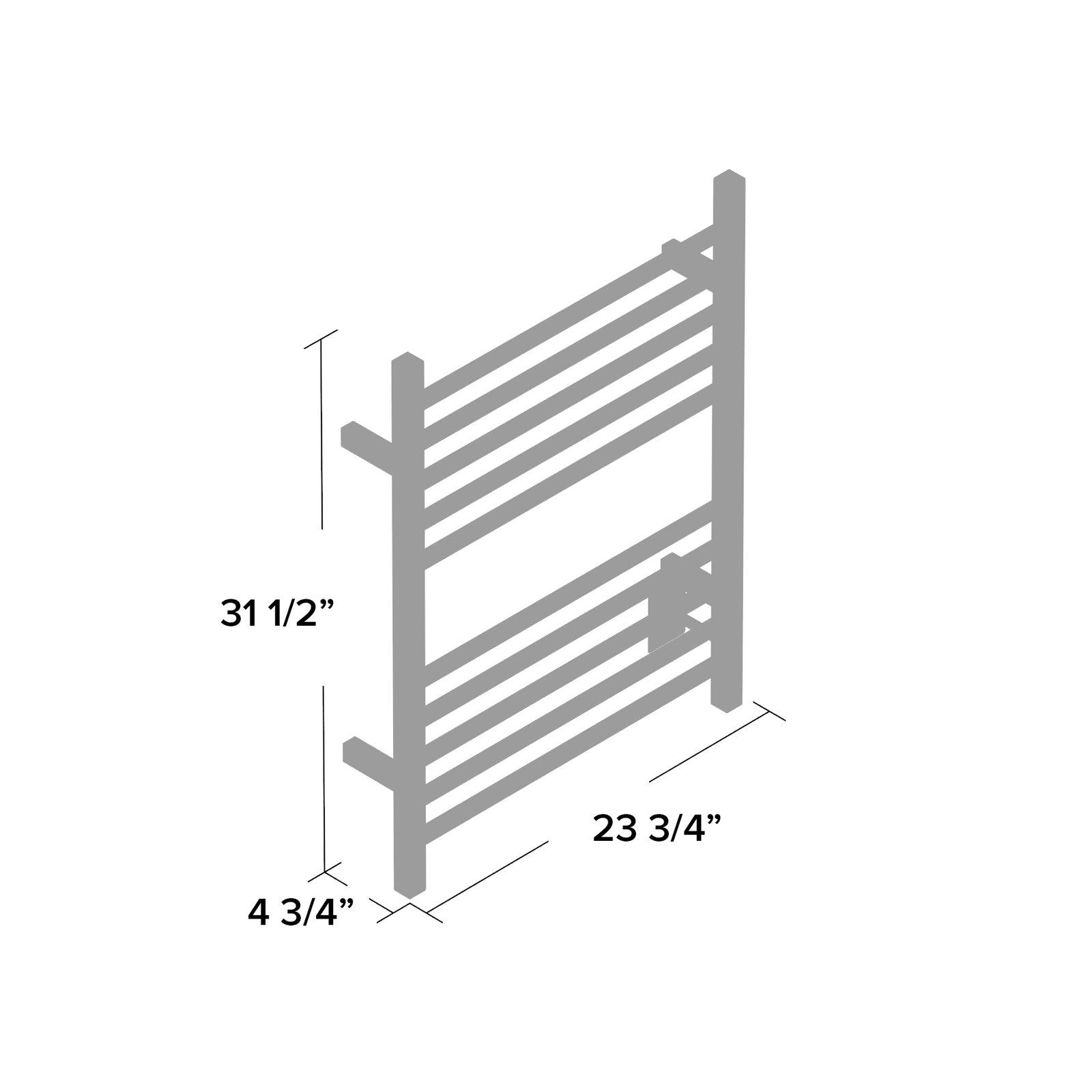 Radiant Square Wall Mounted Electric Towel Warmer, Polished