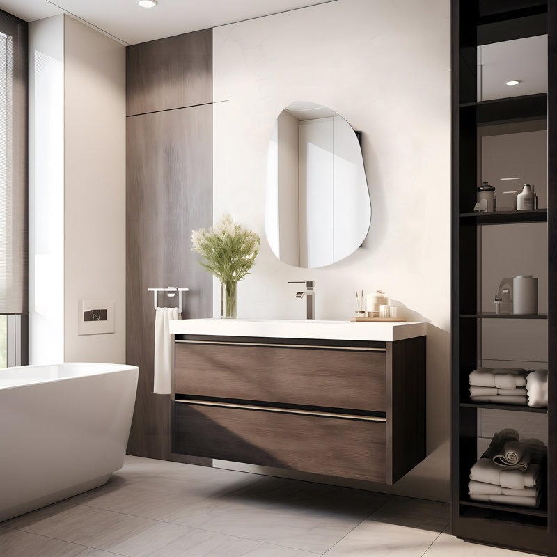 Frameless Irregular-Shaped Mirror Cabinet