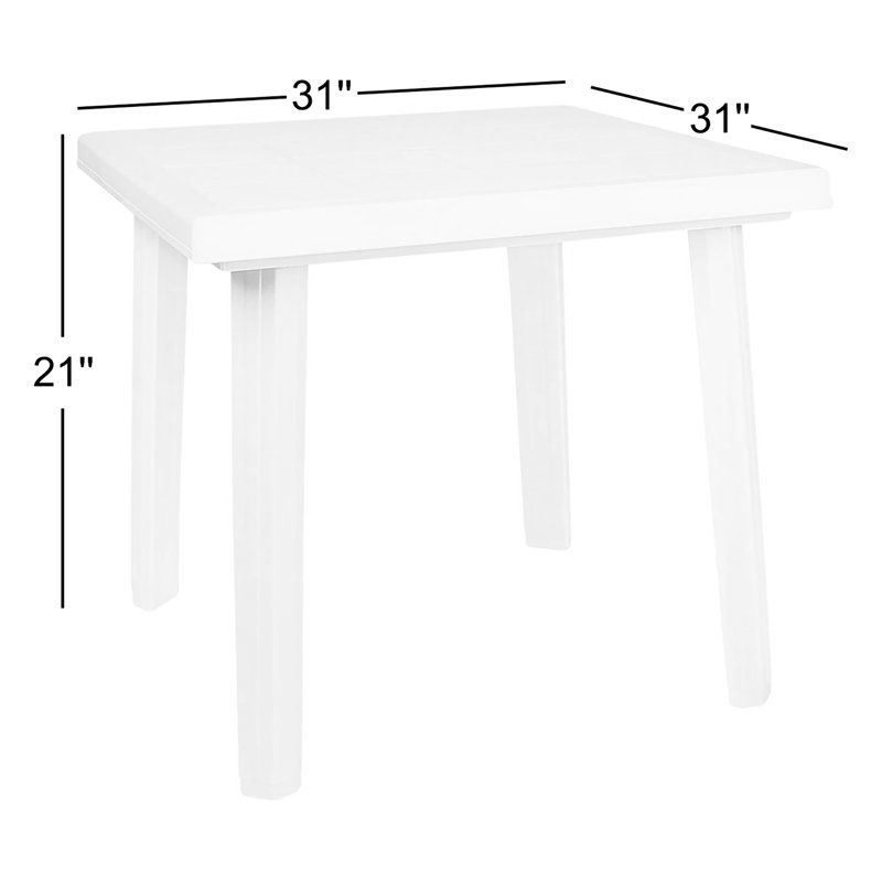 Rochell Square Outdoor Dining Table With Umbrella Hole , 31'' in. W 31'' in. D