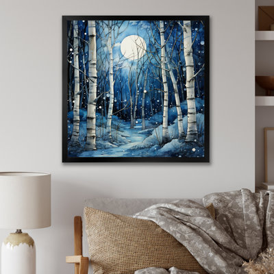 Birch Woods Mystic Moonlight I - reproduction sur toile
