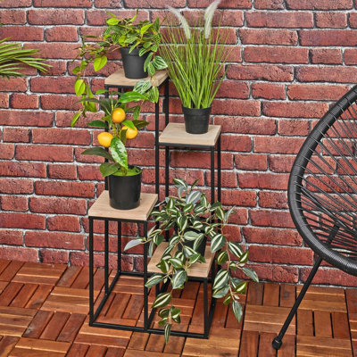 Aireyana Solid Wood 4 Tier Plant Stand