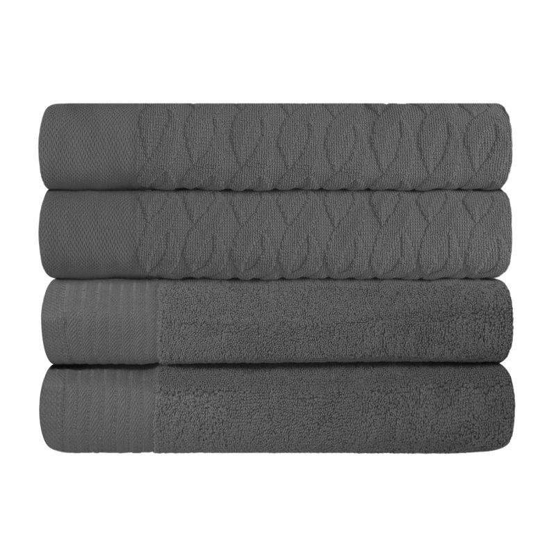 Ensemble de 4 serviettes de bain Nisswa, Gris