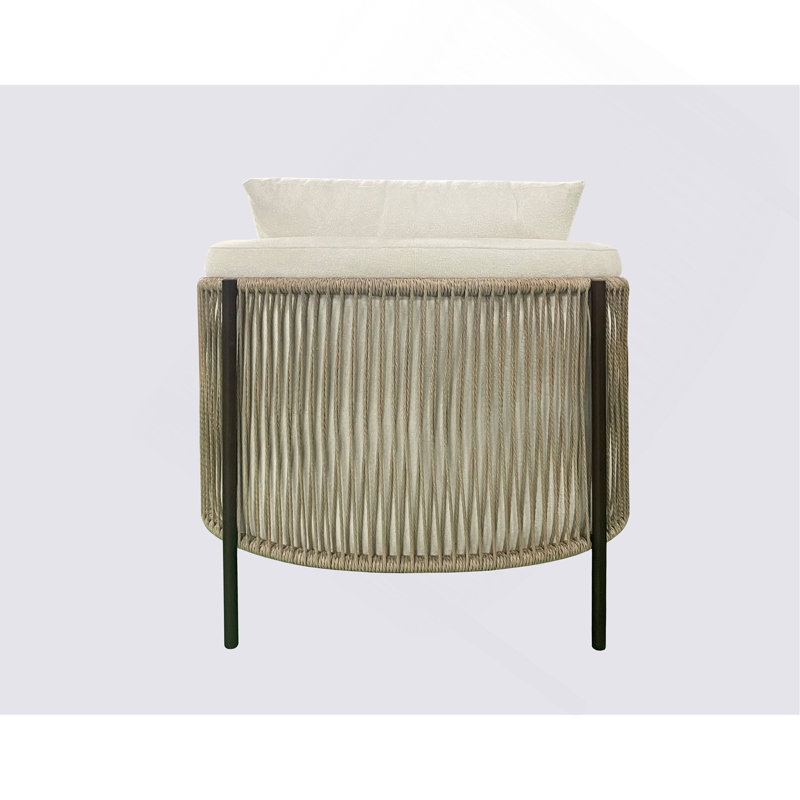 Chaise d'appoint avec extérieur en corde, Blanc