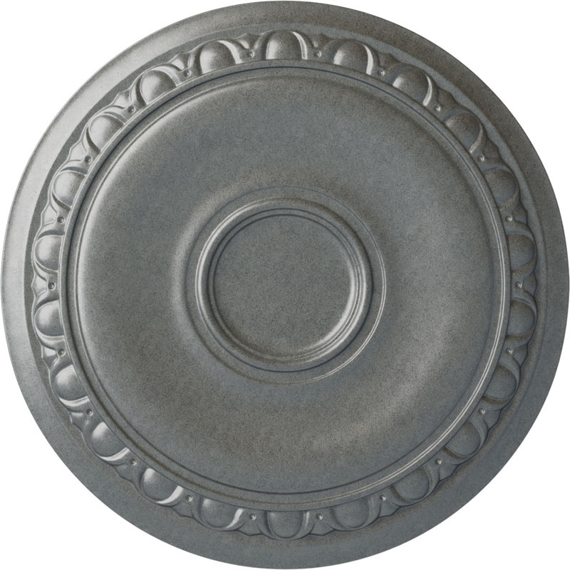 Médaillon de plafond Endurathane Vaduz, DE 23 1/2 po x P 3 1/2 po x P 2 1/8 po (convient aux auvents jusqu'à 3 1/2 po), fini argent chaud peint à la main