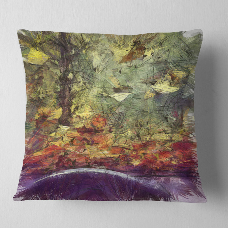 Coussin à imprimé aquarelle, 16 po x 1 po, Coussin décoratif