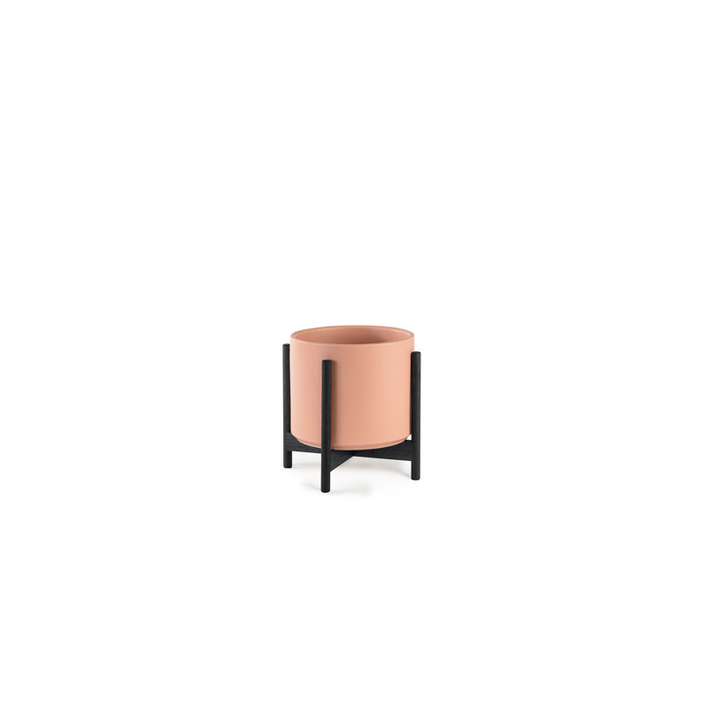 Ceramic Pot Planter, Pink/Black