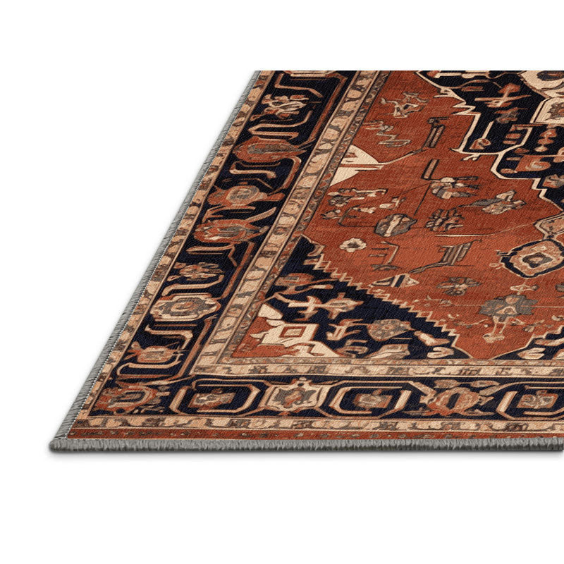 Tapis brun lavable à la machine, Carré 3 pi