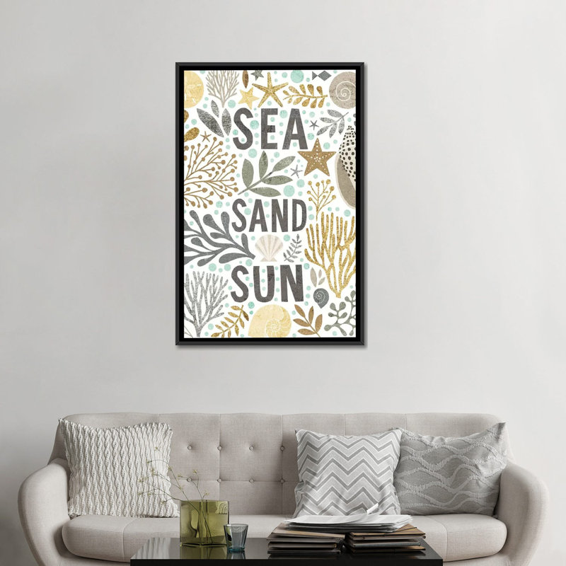 « ix », impression sur toile Under Sea Treasures, H 26 po x l 18 po x P 1,5 po, Toile avec cadre noir, Pas de tapis