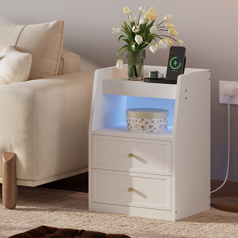 40cm W Manufactured Wood Bedside Table