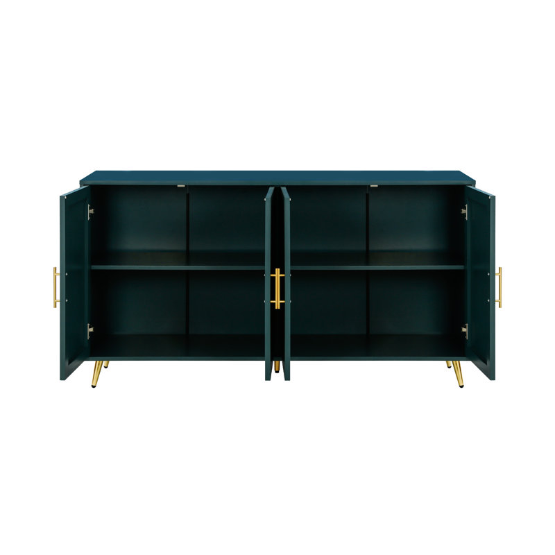 Meuble télé avec meuble de rangement élégant et fonction média bleu marine