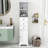 Fetah Tall Bathroom Cabinet, Freestanding Storage Cabinet with 3 Drawers and Adjustable Shelf-896893018