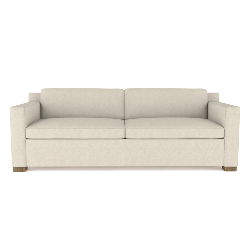 Causeuse Mercer, Huître de lin Box Weave, H 33,5 po x l 72 po x P 39 po, Patiné