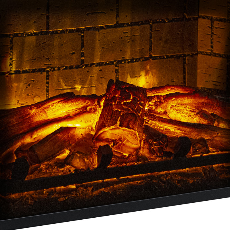 Brooklyn 60" Gray Oak TV Stand with Electric Fireplace