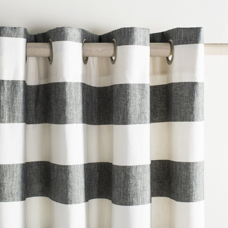 Cotton Blend Semi Sheer Curtain Single Panel, 84" L x 52" W