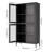 Classic Metal Storage Cabinet Display Cabinet With 4 Glass Doors 4 Shelves Cabinet Freestanding Bookcase Side Cabinet For Home Office Living Room Kitchen Hallway