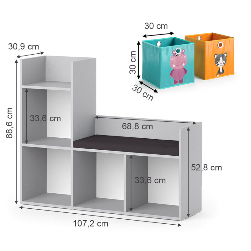 Gruver 88.6cm H X 107.2cm W Animals Floating Shelf Kids Bookcase