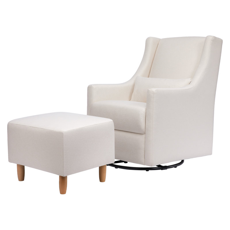 Toco Swivel Glider with Ottoman Set, Performance Cream Eco-Weave