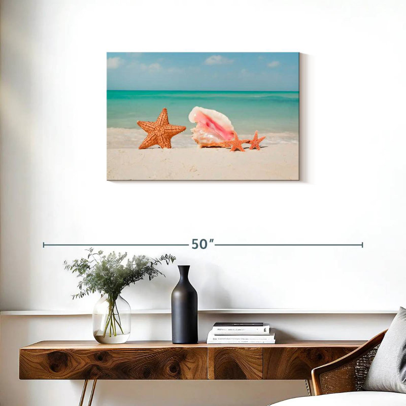 Étoile de mer et coquille Aureo, H 20 po x l 30 po