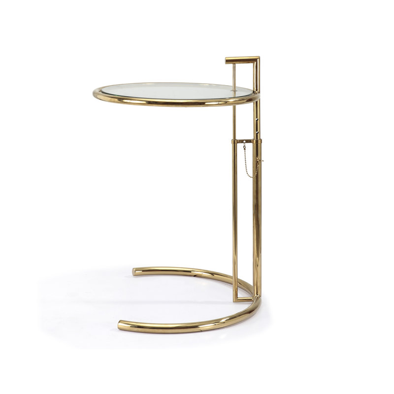 Rainerio Glass Top End Table, Gold
