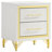 2 Drawers Wooden Nightstand With Metal Handles-1869307088