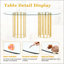 Oval Tempered Glass Dining Table with Gold Double Column Base and 8 Black PU Chairs, Ergonomic Backrest